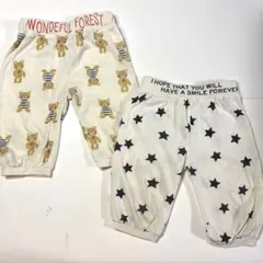 白の膝丈パンツ　2枚セット　120cm