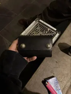 ⑴ トラッカーウォレット シルバー 栃木レザー ミドルサイズ アポロ