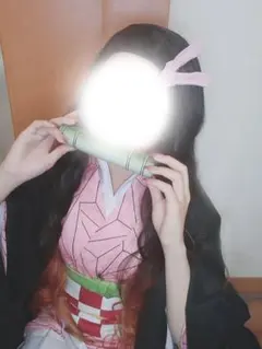鬼滅の刃 禰豆子 コスプレ ウィッグ付き フルセットのサムネイル