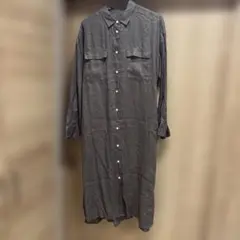ナノユニバース リネン 100%シャツワンピース