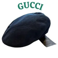 新品 GUCCI グッチ ハンチング帽子 キャップ ブラック 総柄 メンズ XL