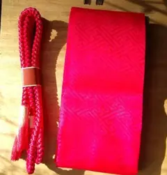 帯締めセット　重ね衿　ビビットピンク濃桃色　振袖　成人式