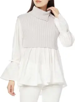 【SNIDEL】シャツチュニックレイヤードニットベスト