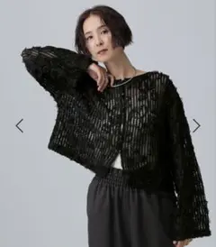 レプシム　ニュアンス柄カーディガン　ブラックのサムネイル