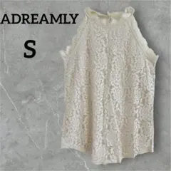 ADREAMLY 【S】アイボリー　花柄　レース　ノースリーブ トップス