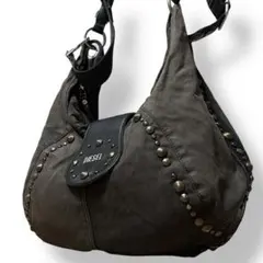 希少✨ディーゼル　スタッズ 三日月　レザー　ワンショルダー 2way