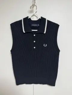 Fred Perry ノースリーブポロシャツ ネイビー