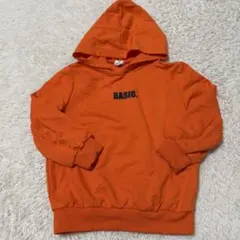 SHEIN オレンジ フード付きパーカー 5Y