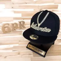 レア【ニューエラ×ブレーブス】ゴールド チェーン 立体3D刺繍 キャップ 黒×金