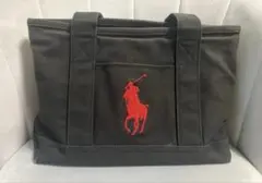 Polo Ralph Lauren　トートバッグ　キャンバス　黒✕赤