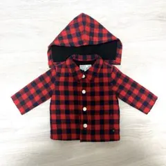 agnes'b 赤黒チェック フード付きアウター 1an