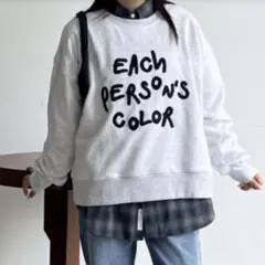 CPCM アソート裏起毛サガラ刺繍スウェット　長袖　トレーナー　フリーサイズ