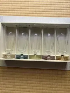 ガラスコップ 　5個セット 【新品】昭和レトロ　12日迄の出品
