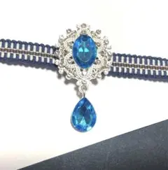 帯留め 帯留　水色　シルバー 春　帯締め　三分紐　お洒落　揺れる　キラキラ