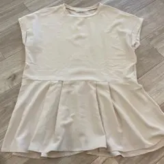 anySiS ベージュ フレアシルエット 半袖トップス