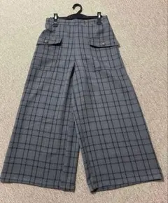 チェック柄ガウチョパンツ LLサイズ