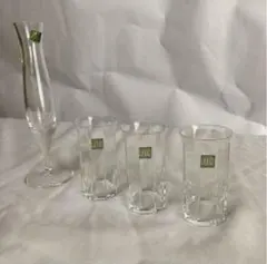 CRYSTAL HOYA グラス（3）＋一輪挿し（1）