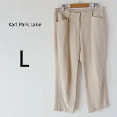 カールパークレーン スラックス ストレート ダブルポケット 日本製 ベージュ L