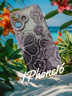 新品未使用！　iPhone16 ケース　可愛い　キラキラ　韓国　ギャル　パープル