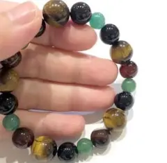 M133◎12ｍｍタイガーアイ アベンチュリン パワーストーンブレスレット