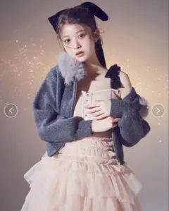 【snidel】Sustainableファー付きニットパーカー