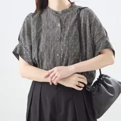 美品 #Newans ドットデザインシアーシャツ ブラウス 笹川友里さん 黒 