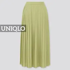 k1006 UNIQLO シフォンプリーツロングスカート グリーン