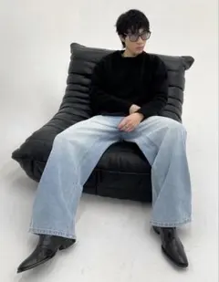 【貴重品・即完品】ブラック モヘア ニット セーターのサムネイル