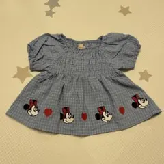 petit main ミニーマウス刺繍のフレアトップス 80cm