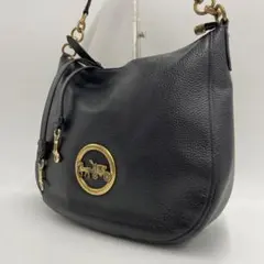 美品✨ コーチ ワンショルダーバッグ シボ革 ホーボー F31400 ブラック