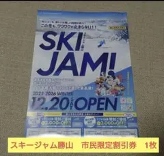 スキージャム勝山　勝山市民限定ご優待券　割引券　1枚