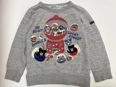 【美品】ミキハウスダブルビー100cmガチャガチャトレーナーグレーのサムネイル