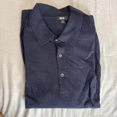 UNIQLO/メリノニットポロセーター/ネイビー