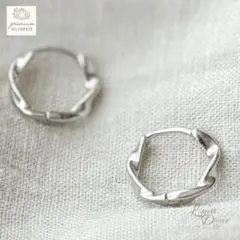 S925 シルバー ツイストフープピアス シンプル 上品