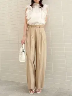 SNIDEL スナイデル　ワイドレッグパンツ　0(s)サイズ　ベージュ