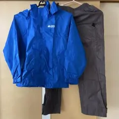 LOGOS レインウェアセット 青 灰色　140cm