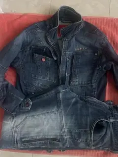 ダークブルー デニムジャケット JAPAN WINS 上下セット