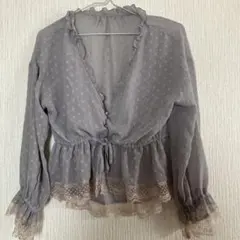 美品 NICE CLAUP レースカーディガン/ブラウス