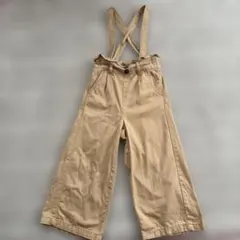 ベージュ サスペンダー付き ワイドパンツ　110