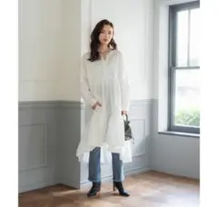 coca ティアード ロングシャツワンピース 長袖