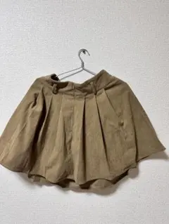 ブラウン プリーツスカート フレアシルエット