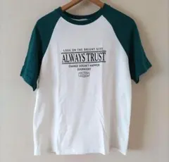 COLZA ラグラン ロゴTシャツ 半袖 ホワイト グリーンのサムネイル