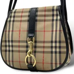 希少モデル バーバリー ショルダーバッグ ノバチェック シャドーホース