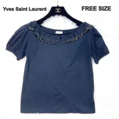 美品✨ Yves Saint Laurent フリルネック 半袖 カットソーのサムネイル