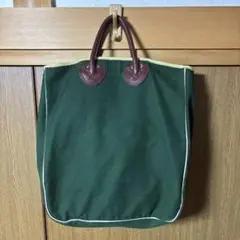YOUNG&OLSEN ヤング＆オルセン キャンバス✕レザートート グリーン