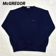 90s 00s 古着 McGREGOR コットン ニット 紺 アメカジ LL