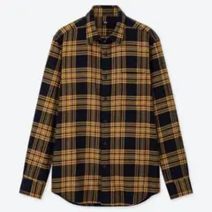 ユニクロ フランネルチェックシャツ 【XL】イエロー メンズ レディース 長袖