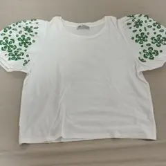 ZARA パフスリーブ 刺繍 Tシャツ ホワイトのサムネイル