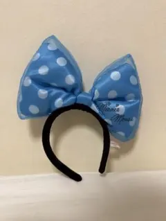 ミニーマウス ドットリボン(水色) カチューシャ