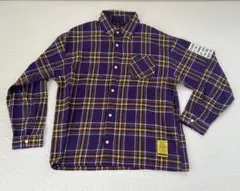 NOBLE PRODUCTチェック柄 長袖ネルシャツ パープル ブラウン 古着